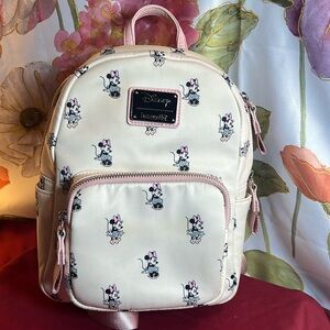 Loungefly Disney Minnie Backpack in Cream/Pink